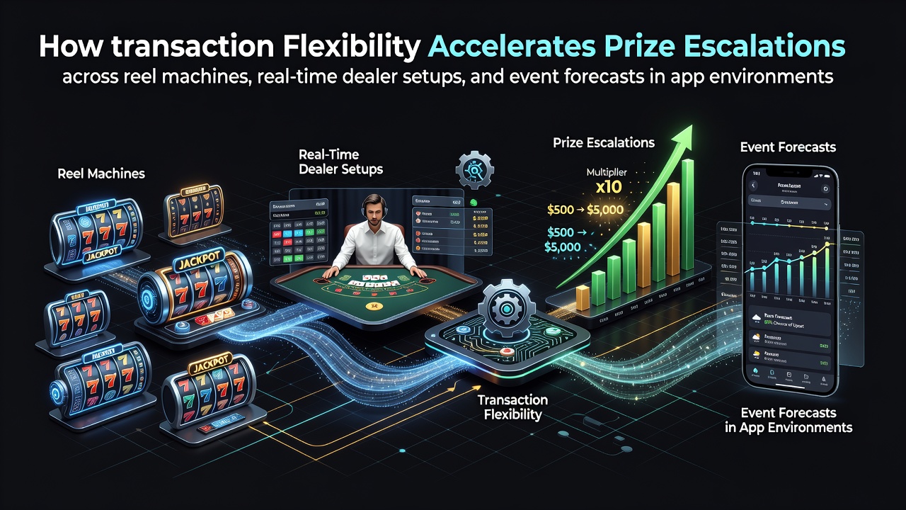 Mobile app interface showing reel machines with flexible payment options and escalating prize meters