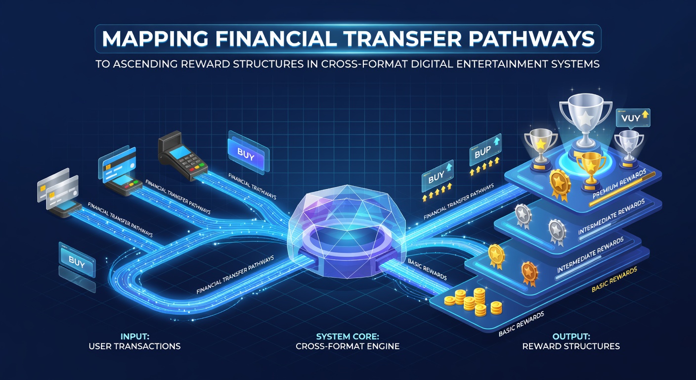 Diagram illustrating financial transfer pathways connecting deposits to reward tiers across digital casino platforms