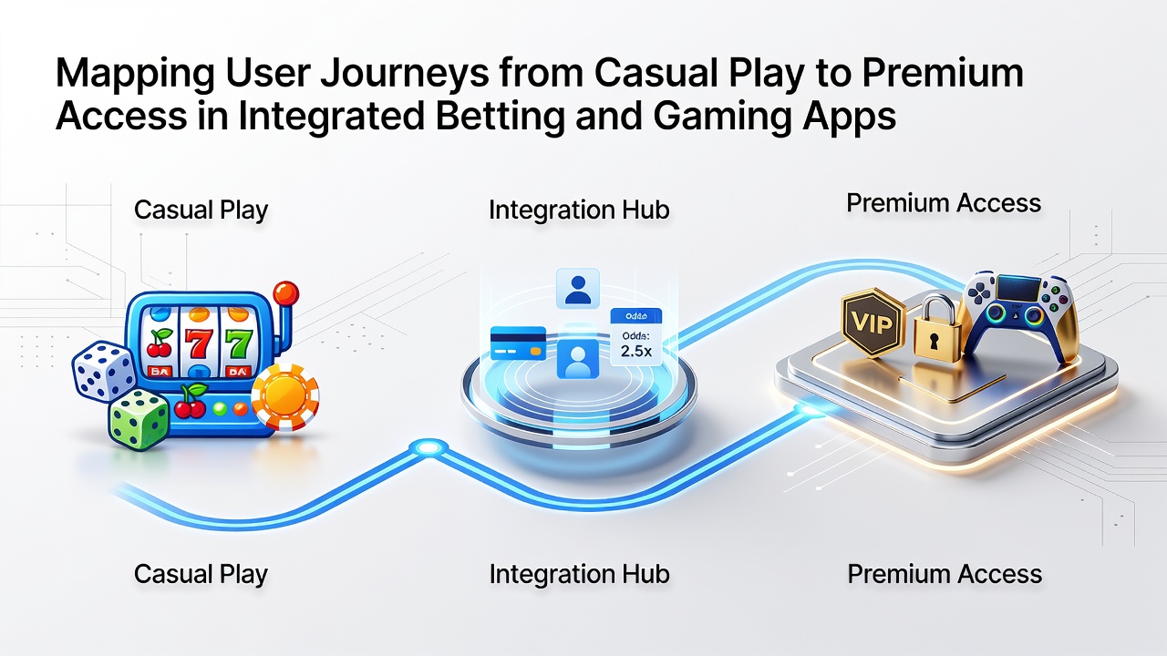 Mobile app interface displaying tiered loyalty rewards and user journey analytics for betting and gaming progression
