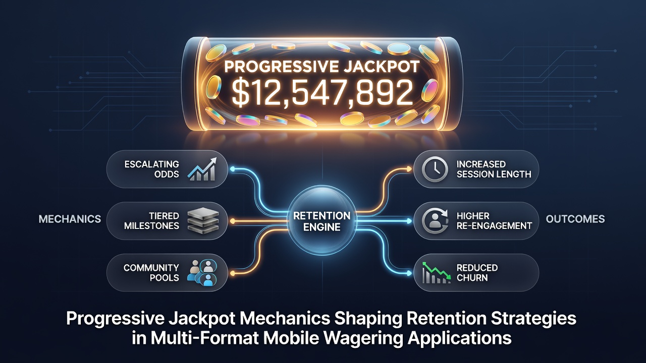 Analytics dashboard showing retention curves tied to progressive jackpot milestones in mobile betting apps