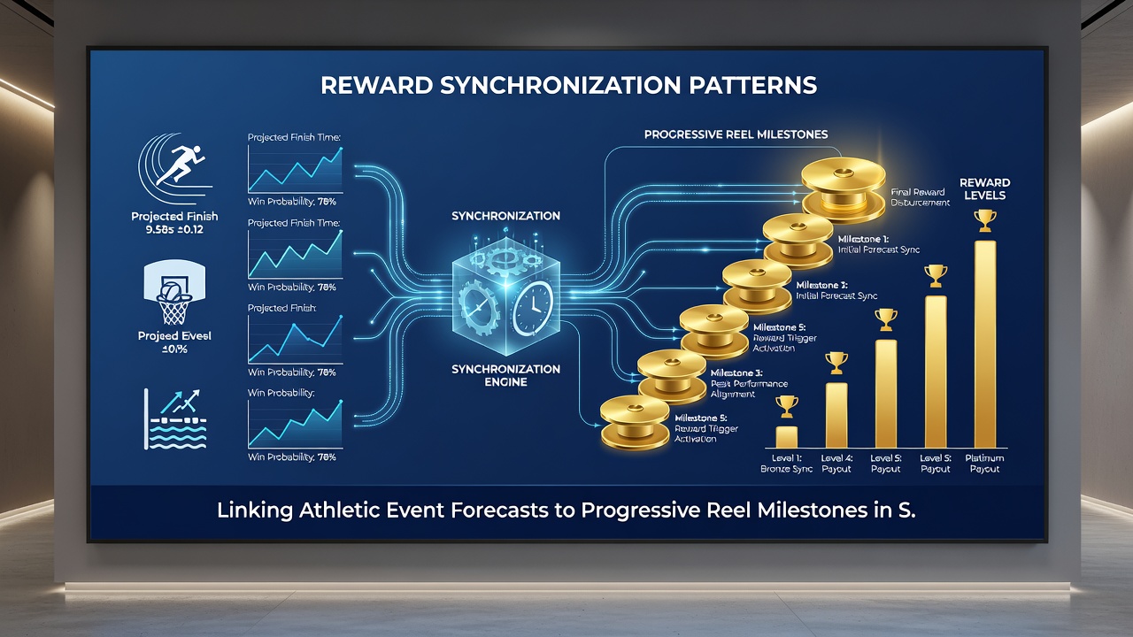 Infographic showing data flows between sports prediction modules and progressive reel counters in loyalty apps