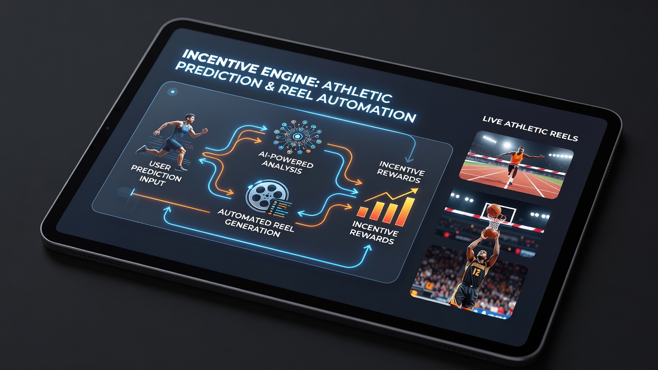 Mobile app interface showing interconnected sports prediction and slot reel features with bonus indicators